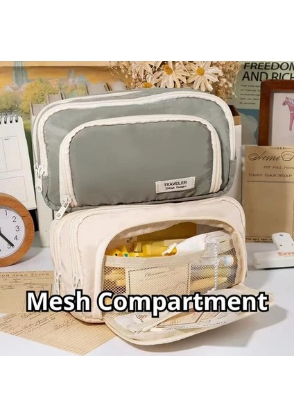 3 Bölmeli Büyük Kapasiteli Kalem Kutusu - Mavi (Yurt Dışından) indirimleri