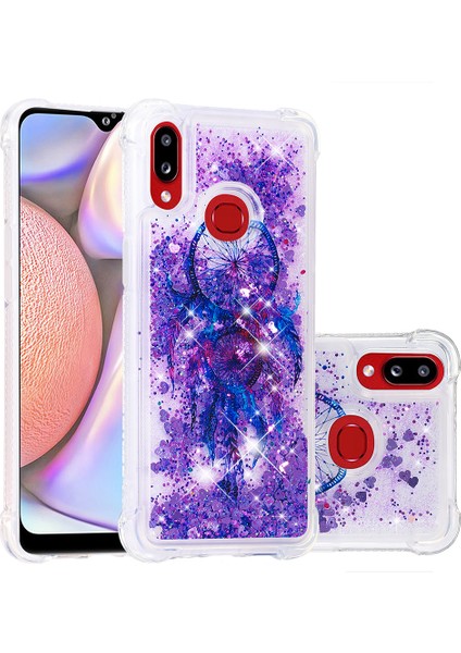 Samsung Galaxy A10s-Green/Mavı Için Gradyan Renk Temsilli Cam+Pc+Tpu Hibrit Telefon Kılıfı (Yurt Dışından)