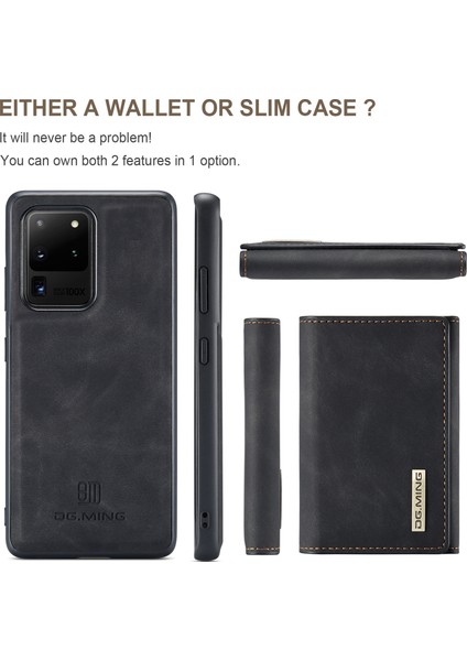 Samsung Galaxy S20 Ultra-Black Için Cüzdan Kickstand İle Manyetik Çıkarılabilir 2'Si Deri Kaplamalı Tpu+Pc Hibrid Kapak Kabuğu (Yurt Dışından) modelleri