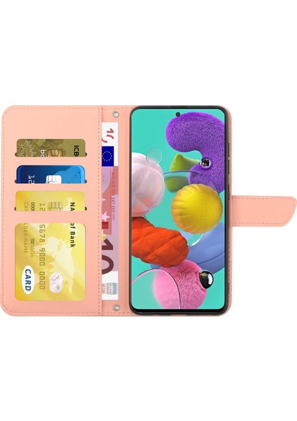 Samsung Galaxy A51-Pınk Çiçekleri Için Baskı Yüzey Cam Geri+Tpu Cep Telefonu Kılıfı (Yurt Dışından) fırsatları