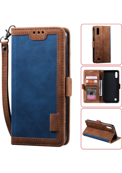 Mermer Tahıl Deseni Temperli Cam Pc+Tpu Samsung Galaxy A80/A90-Black/Gold Için Geri Kabuk (Yurt Dışından)