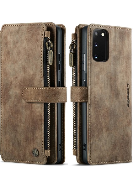 Üç Katlı Cüzdan Kickstand Tasarımı Samsung Galaxy S20 Ultra-Yeşil Için Manyetik Çıkarılabilir Kablosuz Şarj Hibrit Kılıf (Yurt Dışından)