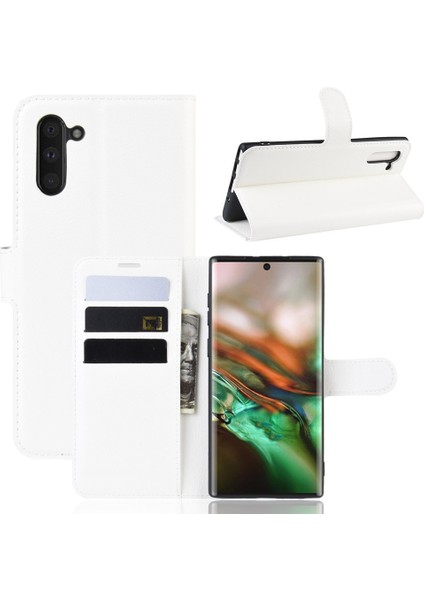 Samsung Galaxy A10/M10-Red Için Cep Telefonu Deri Cüzdan Kılıfı (Yurt Dışından)