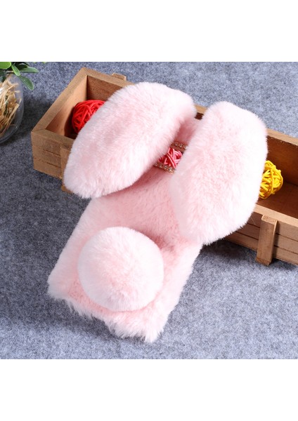 Samsung Galaxy S10 Için Tavşan Şekli Kabarık Kürk Kaplı Rhinestone Tpu Kılıfı - Pembe (Yurt Dışından) fiyatları