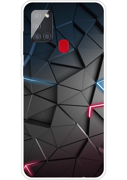 Iml Imd Mermer Desen Elektrapılaşma Tpu Telefon Kapak Kılıfı Samsung Galaxy A51 -Syan/Mavi (Yurt Dışından)