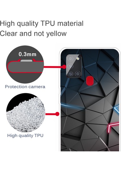 Iml Imd Mermer Desen Elektrapılaşma Tpu Telefon Kapak Kılıfı Samsung Galaxy A51 -Syan/Mavi (Yurt Dışından) modelleri