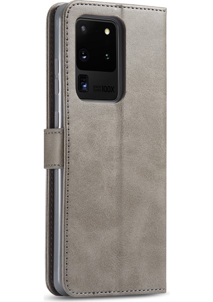 Samsung Galaxy S20 Ultra-Grey Için Cüzdan Deri Stand Kılıfı (Yurt Dışından) modelleri