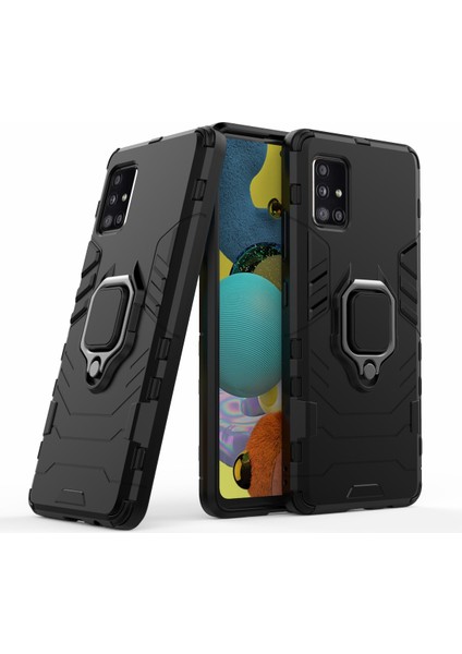 Samsung Galaxy A51 5g-Black Için Serin Koruma Halka Tutucu Kickstand Pc Tpu Hibrid Kasa Koruyucu Kabuk (Yurt Dışından)
