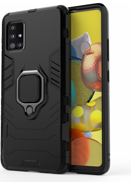 Samsung Galaxy A51 5g-Black Için Serin Koruma Halka Tutucu Kickstand Pc Tpu Hibrid Kasa Koruyucu Kabuk (Yurt Dışından) fiyatları