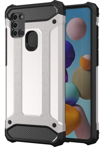 Samsung Galaxy S20 Ultra Kickstand Pc+Tpu Hibrid Kapak Koruyucu Telefon Kılıfı Slayt Kameralı Koruyucu Yeşil (Yurt Dışından)