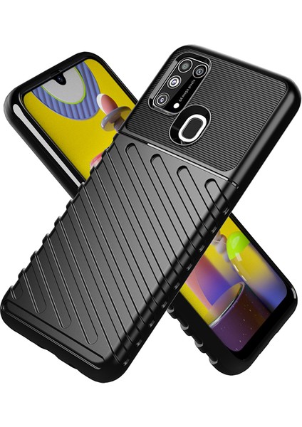 Samsung Galaxy M31/F41/M31 Prıme/M21s-Black Için Twill Doku Yumuşak Tpu Telefon Kapağı (Yurt Dışından)