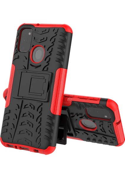 Samsung Galaxy A51-Mavı Için Katlanabilir Kickstand İle 2-1 Arada Plastik+Tpu Telefon Kasası Kabuğu (Yurt Dışından) modelleri