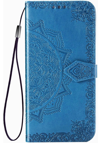 Samsung Galaxy A10 Için Mandala Çiçek Telefon Kapağı Kılıfı Deri Cüzdan-Kırmızı (Yurt Dışından) fiyatları