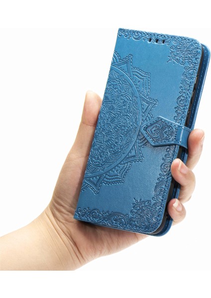 Samsung Galaxy A10 Için Mandala Çiçek Telefon Kapağı Kılıfı Deri Cüzdan-Kırmızı (Yurt Dışından) fırsatları