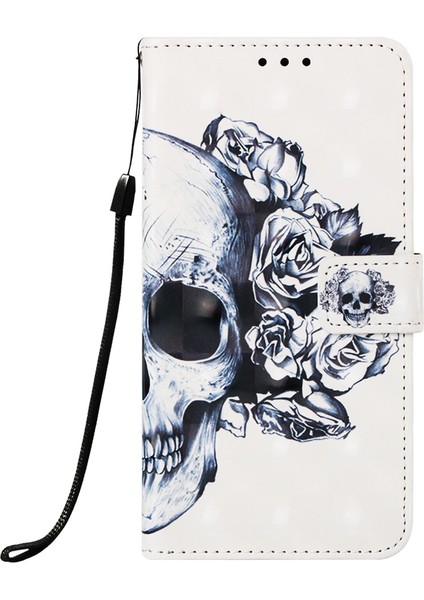 Samsung Galaxy A50/A50s/A30s Soğuk Kafatası Için Desen Deri Cüzdan Kılıfı (Yurt Dışından) fiyatları