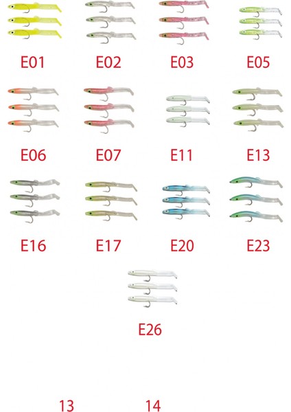 3526 Eel Fish 5cm Silikon Zargana Suni Yem 3'lü Paket