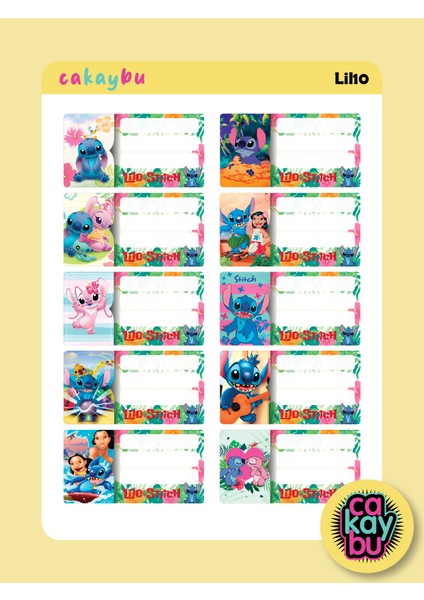 LIL10 Okul Defter Etiket Yapıştırma Sticker