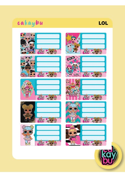 Lol Okul Defter Etiket Yapıştırma Sticker