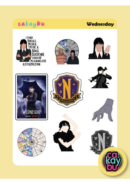 Wednesday Addams Sticker modelleri