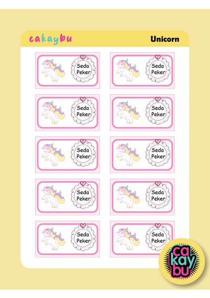1 Sayfa Unicorn Okul Defter Etiket Sticker indirimleri