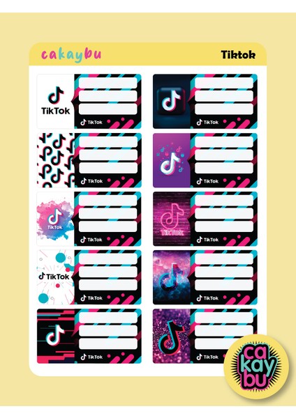 Tiktok Okul Defter Etiket Yapıştırma Sticker