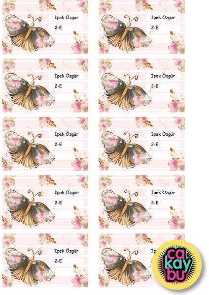 Kelebek Okul Sticker Seti 105 Adet fırsatları