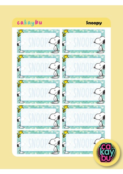 Snoopy Defter Etiket Yapıştırma Sticker