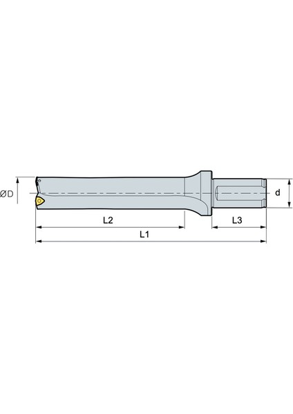 Takma Uçlu Matkap 2-D U-Drill Takım Çapı, Vcmx3 Kesici Uç -1 Adet