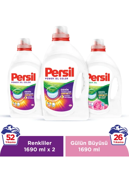 Gülün Büyüsü Sıvı Çamaşır Deterjanı 26 Yıkama + Persil Color Jel Deterjan 26 yıkama x 2 adet