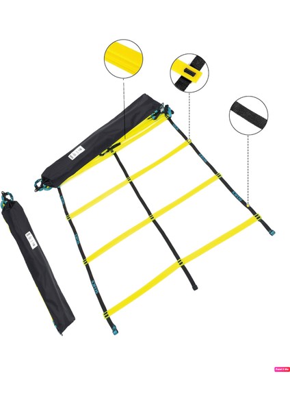 SCX-1125 Futbol Ayak Antrenman Merdiveni Hız ve Çeviklik Merdiveni 4 M Çiftli Çantalı