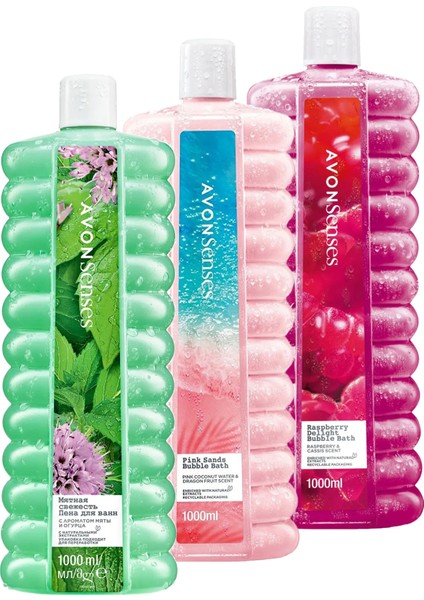 Senses Pink Sands, Water Mint ve Raspberry Delight Banyo Köpüğü Paketi