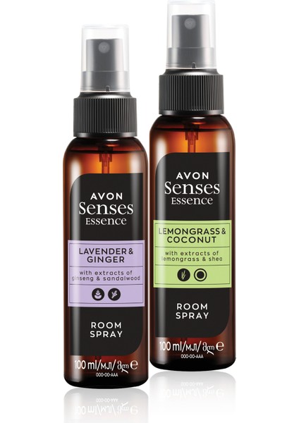 Senses Limon Otu, Hindistan Cevizi ve Lavanta, Zencefil Kokulu Oda Spreyi Paketi