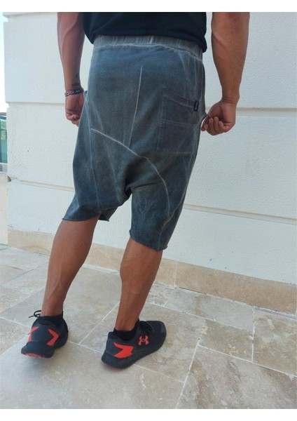 Capotrio Erkek Özel Tasarım Vintage Şalvar Şort fırsatları