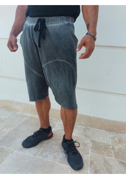 Capotrio Erkek Özel Tasarım Vintage Şalvar Şort indirimleri