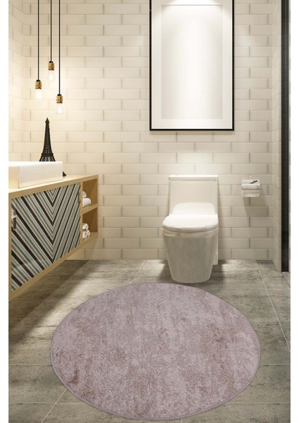 Nova Vizon Yuvarlak 160X160 cm Büyük Ebat Banyo Halısı Kaymaz Tabanlı Yıkanabilir Banyo Paspası
