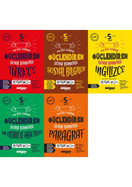 Ankara 5. Sınıf Sözel Soru Bankası Seti Türkçe,sos,ing,din,paragr + Hediye
