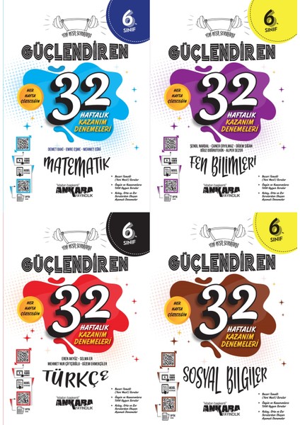 6.Sınıf 32 Hafta 4'Lü Set Matematik,Fen,Türkçe,Sosyal Bilgiler
