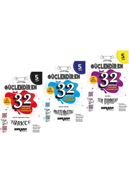 5.Sınıf 32 Hafta 3'Lü Set Matematik,Fen,Türkçe