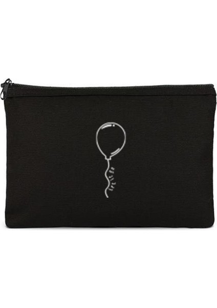 Uçan Balon Baskılı Clutch Makyaj Çantası