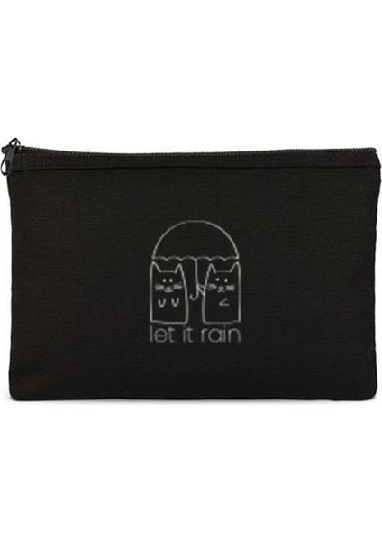 Yağmur Baskılı Clutch Makyaj Çantası