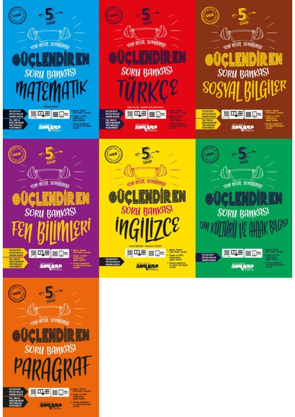 5.Sınıf 7'Li Soru Bankası Seti Matematik,Fen,Türkçe,Sosyal,Ingilizce,Din Kültürü,Paragraf