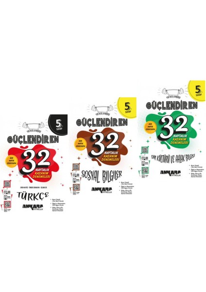5.Sınıf 32 Hafta Sözel 3'Lü Set Türkçe,Sosyal,Din Kültürü