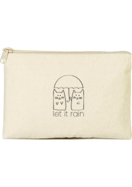Yağmur Baskılı Clutch Makyaj Çantası