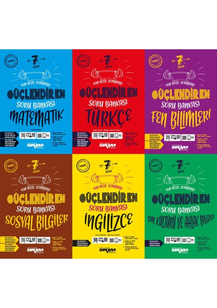 7.Sınıf 6'Lı Soru Bankası Seti Matematik,Fen,Türkçe,Sosyal,Ingilizce,Din Kültürü