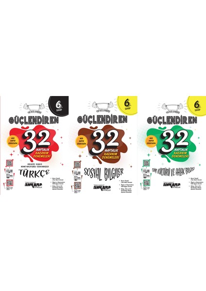 6.Sınıf 32 Hafta Sözel 3'Lü Set Türkçe,Sosyal,Din Kültürü