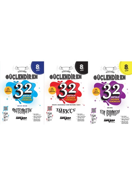 8.Sınıf LGS 32 Hafta 3'Lü Set Matematik,Fen,türkçe
