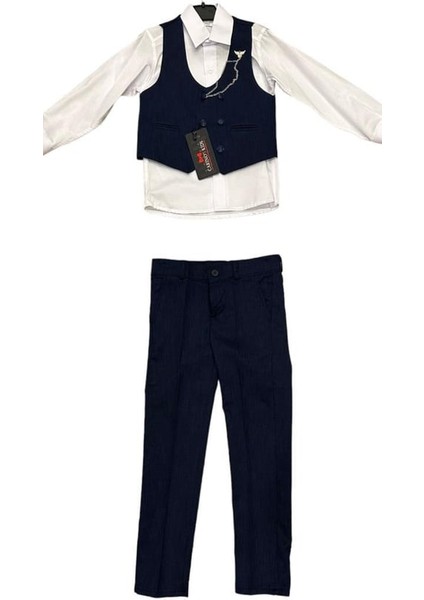 Yelekli Erkek Çocuk Takımı Zincir Aksesuarlı