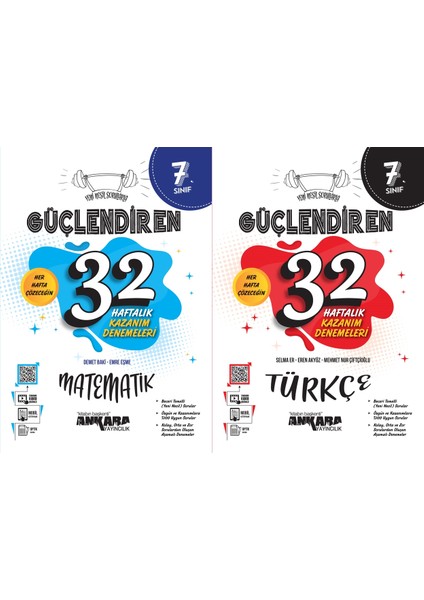 7.Sınıf 32 Hafta 2'Li Set Matematik,Türkçe