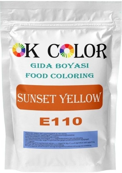 Sunset Yellow E110 Gün Batımı Sarısı Toz Gıda Boyası 50 gr