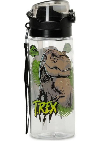 Trex Şeffaf Matara 500ML - Dinazor Suluk - Lisanslı Trex Matara - Pipetli Suluk
